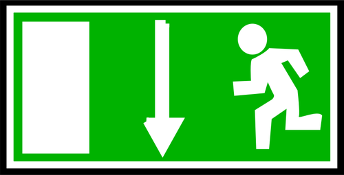 SeÃ±al de salida rectangular verde con imagen vectorial de frontera