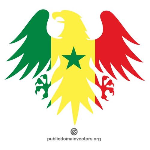 Flaga Senegalu wewnÄ…trz ksztaÅ‚t orÅ‚a