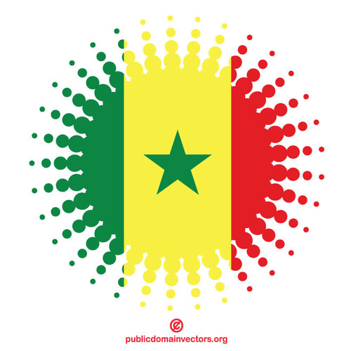 SenegalskÃ¡ vlajka v polotÃ³novÃ©m tvaru