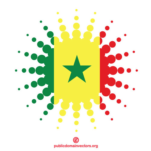 Halftone forma Senegal bandiera