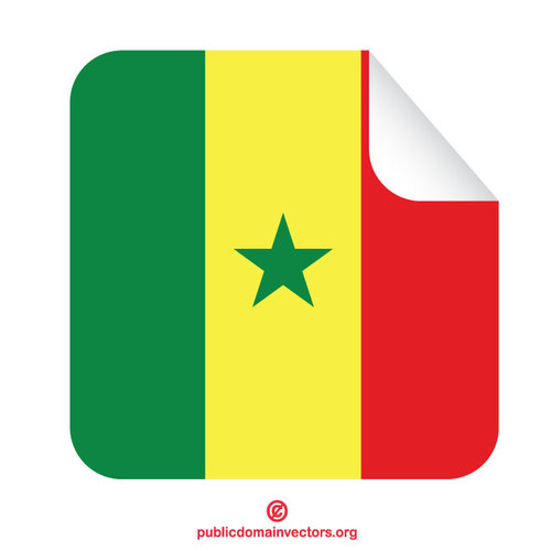 Senegal bayraÄŸÄ± soyma kare etiket