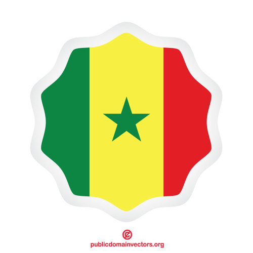 Senegal-Flagge-Label