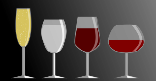 Vektorgrafik av ikoner fÃ¶r fyra olika cocktails