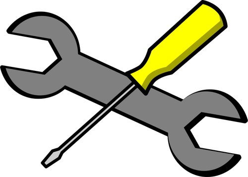 Screwdriver and wrench vector icon