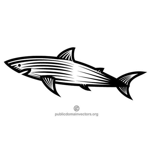 Arte del clip blanco y negro de tiburÃ³n