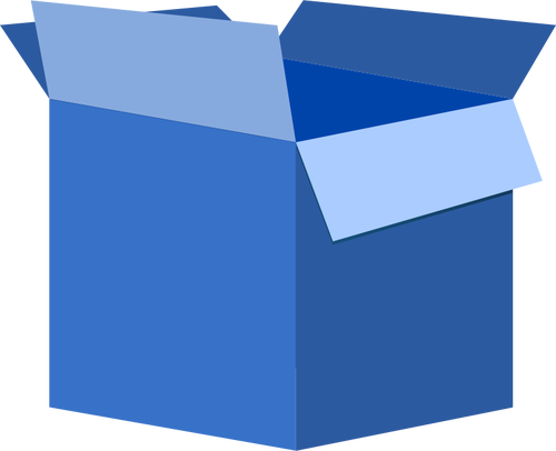 Vektor-Illustration des blauen Karton Ã¶ffnen