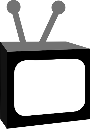 Vector afbeelding van zwart-wit vintage TV-toestel