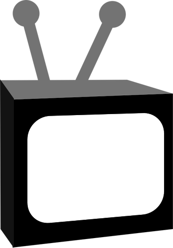 Imagem vetorial de aparelho de TV preto e branco vintage