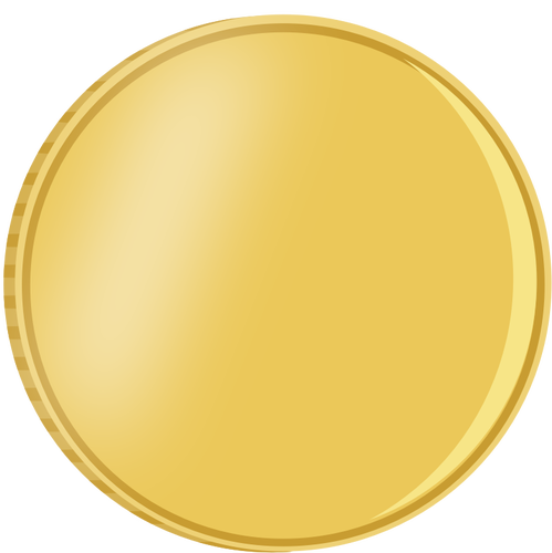 IlustraciÃ³n de vector de brillante moneda de oro con la reflexiÃ³n