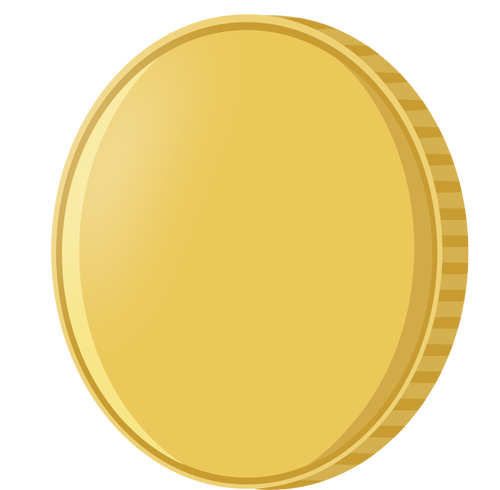 Vector Illustrasjon av skinnende gull mynt med refleksjon
