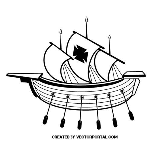 HistÃ³rico barco con velas y remos