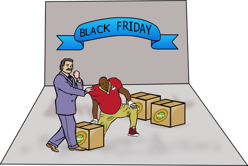 Black Friday shoppere vektor illustrasjon