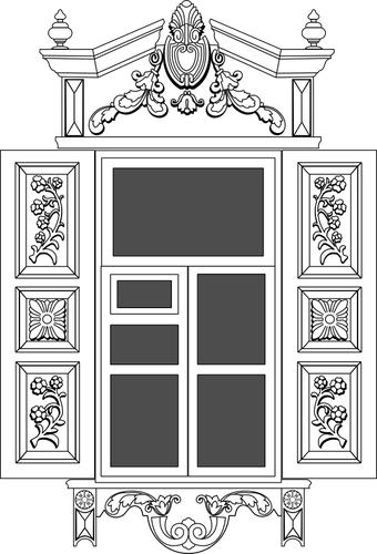 Vector de la imagen de la tÃ­pica ventana de Cabana siberiano