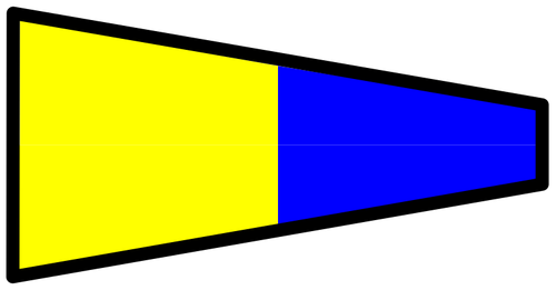 Drapeau de signal jaune et bleu