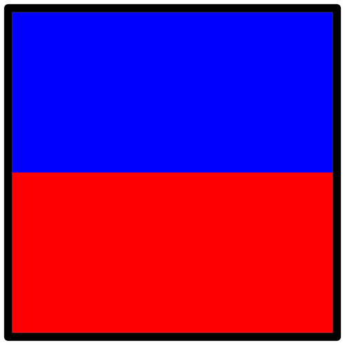 Bandeira vermelha e azul