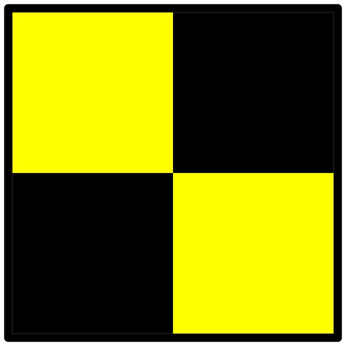 Bendera dengan kotak hitam dan kuning