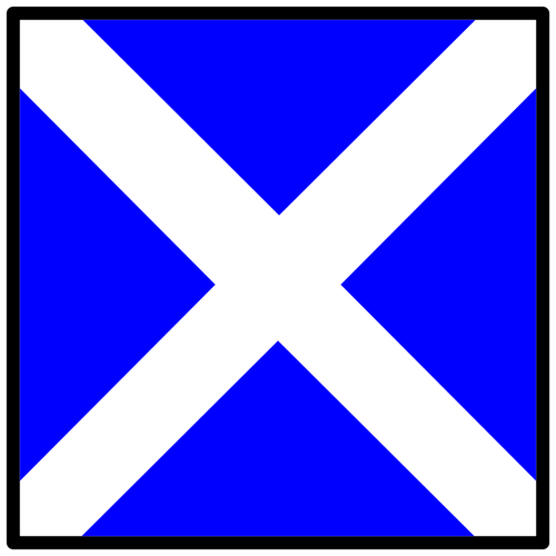 Blauwe en witte nautische symbool