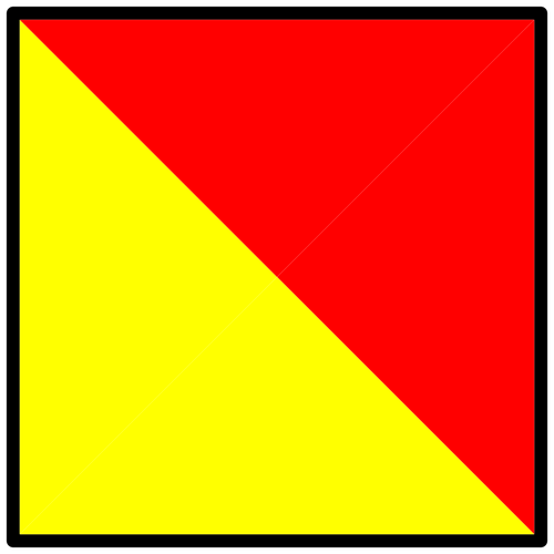 Gelbe und rote Marine Fahne