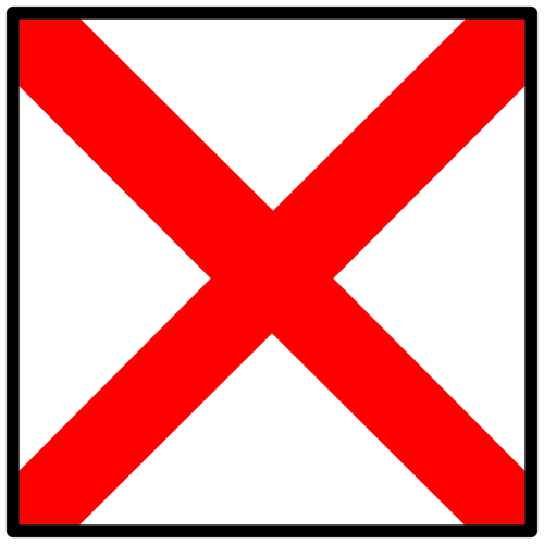 Czerwona flaga symbol x
