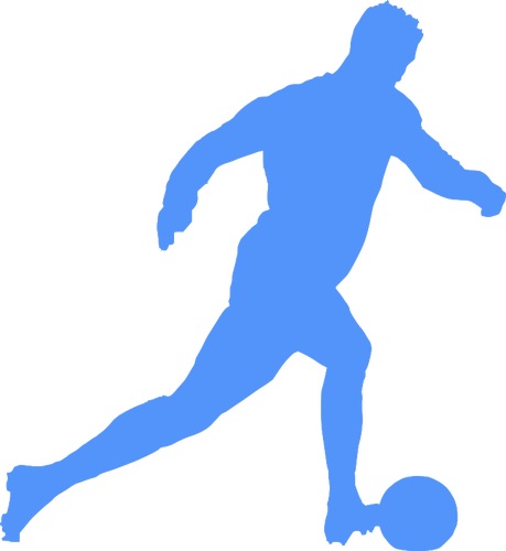 Jogador de futebol azul