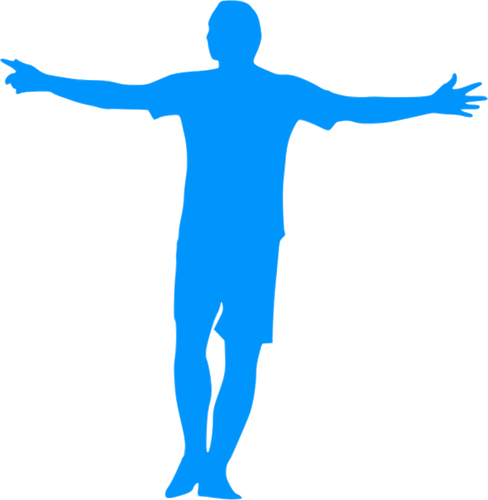 Imagem de silhueta azul de jogador de futebol