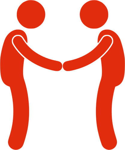 Illustrazione vettoriale silhouette del pittogramma per una riunione
