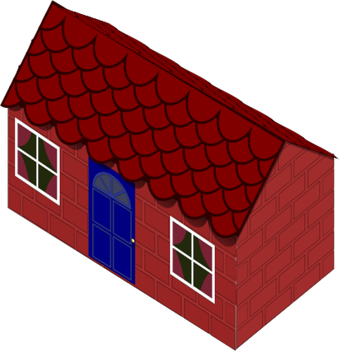 Grafika wektorowa czerwony dom z cegÅ‚y