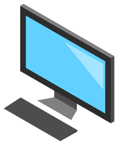 Icona di PC desktop con immagine vettoriale monitor