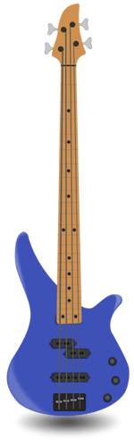 Simple bass guitar with four strings vector illustration