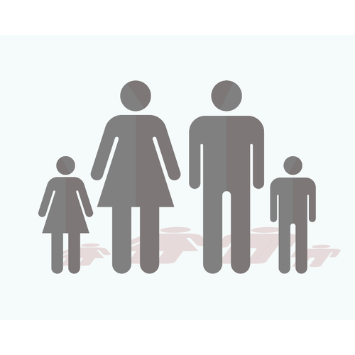 Familie Schild-Silhouette-Vektor-Bild
