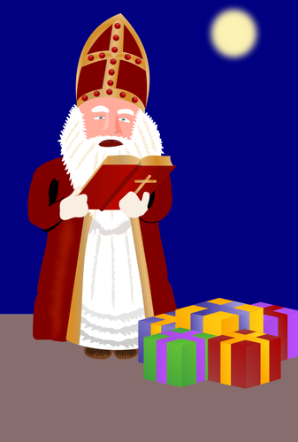 Sinterklaas met presenteert vector afbeelding