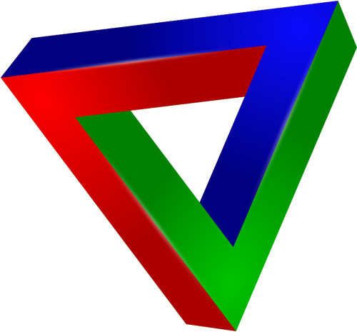 Clip art di un triangolo impossibile a colori