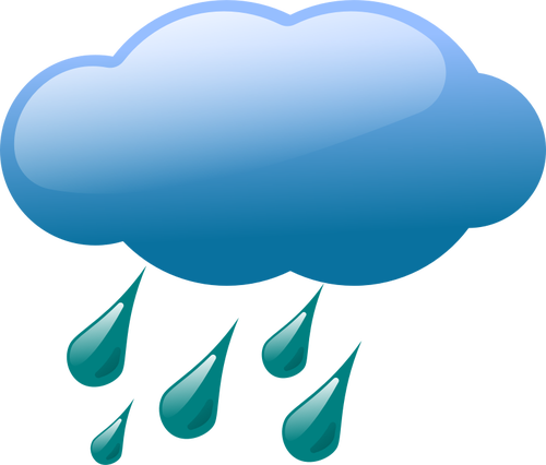 Vector image of weather forecast color symbol for rainy sky