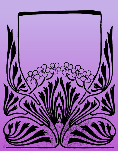 Åžase floare purpurie cadru vector imagine