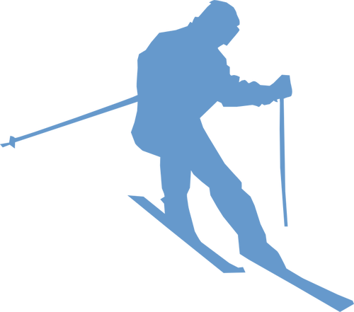 Silhouette vecteur dessin du skieur