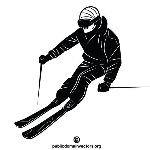 Sciatore sulle piste da sci