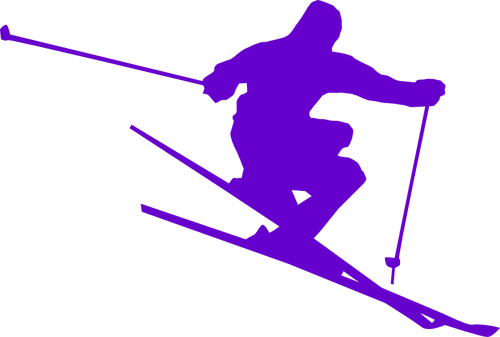 Silhouette vektor zeichnung des Skifahrers