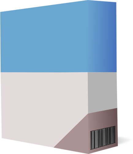 Clipart vetorial da caixa azul e roxo software com cÃ³digo de barras