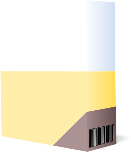 Dessin de la boÃ®te de logiciel violet et jaune avec code Ã  barres vectoriel