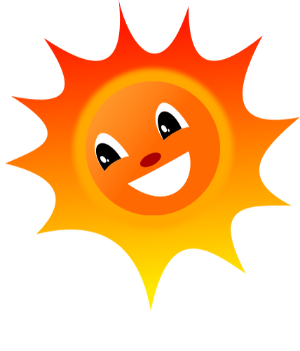 Illustrazione vettoriale di sole sorridente. Vector