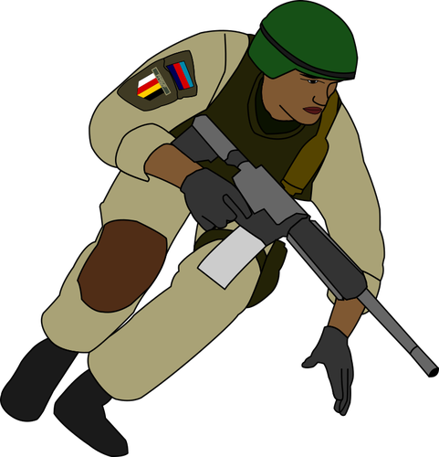 Soldat under strid