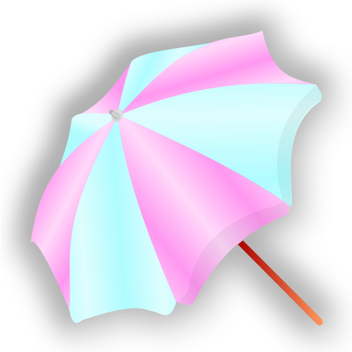 Image vectorielle parasol bleu et rose
