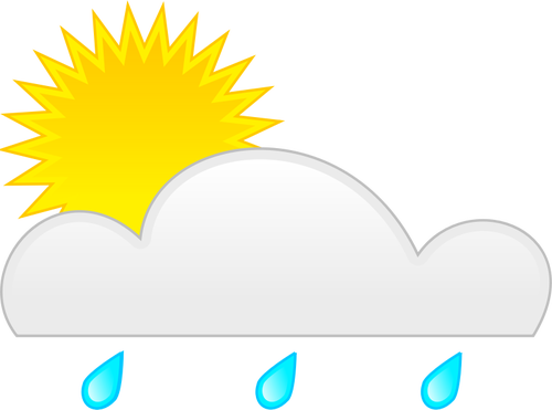 Pastell farbigen Symbol fÃ¼r sonnig, Regen-Vektor-Bild