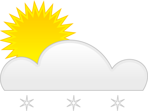 PastelovÄ› barevnÃ© symbol pro sluneÄnÃ© s snÃ­h vektorovÃ© ilustrace