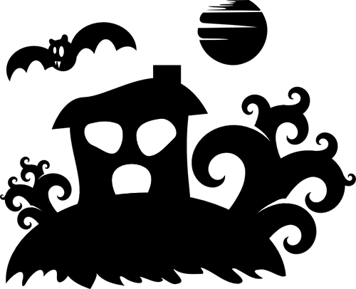 Graphiques vectoriels silhouette de maison spooky