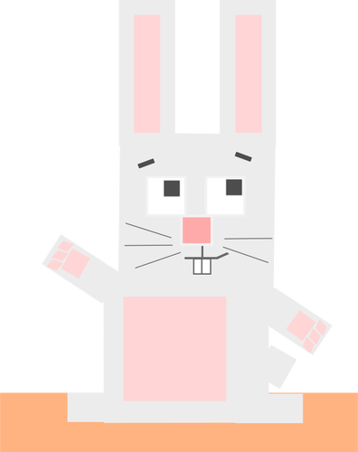 Firkantet tegneserie kanin vector illustrasjon