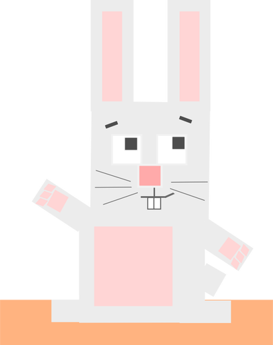 Vierkante cartoon konijn vectorillustratie