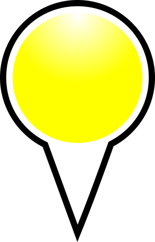 Peta pointer warna kuning vektor gambar