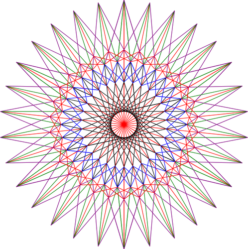 Illustratie van de geanimeerde ster van geometrische vormen