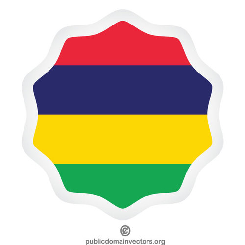 Label bulat bendera Mauritius